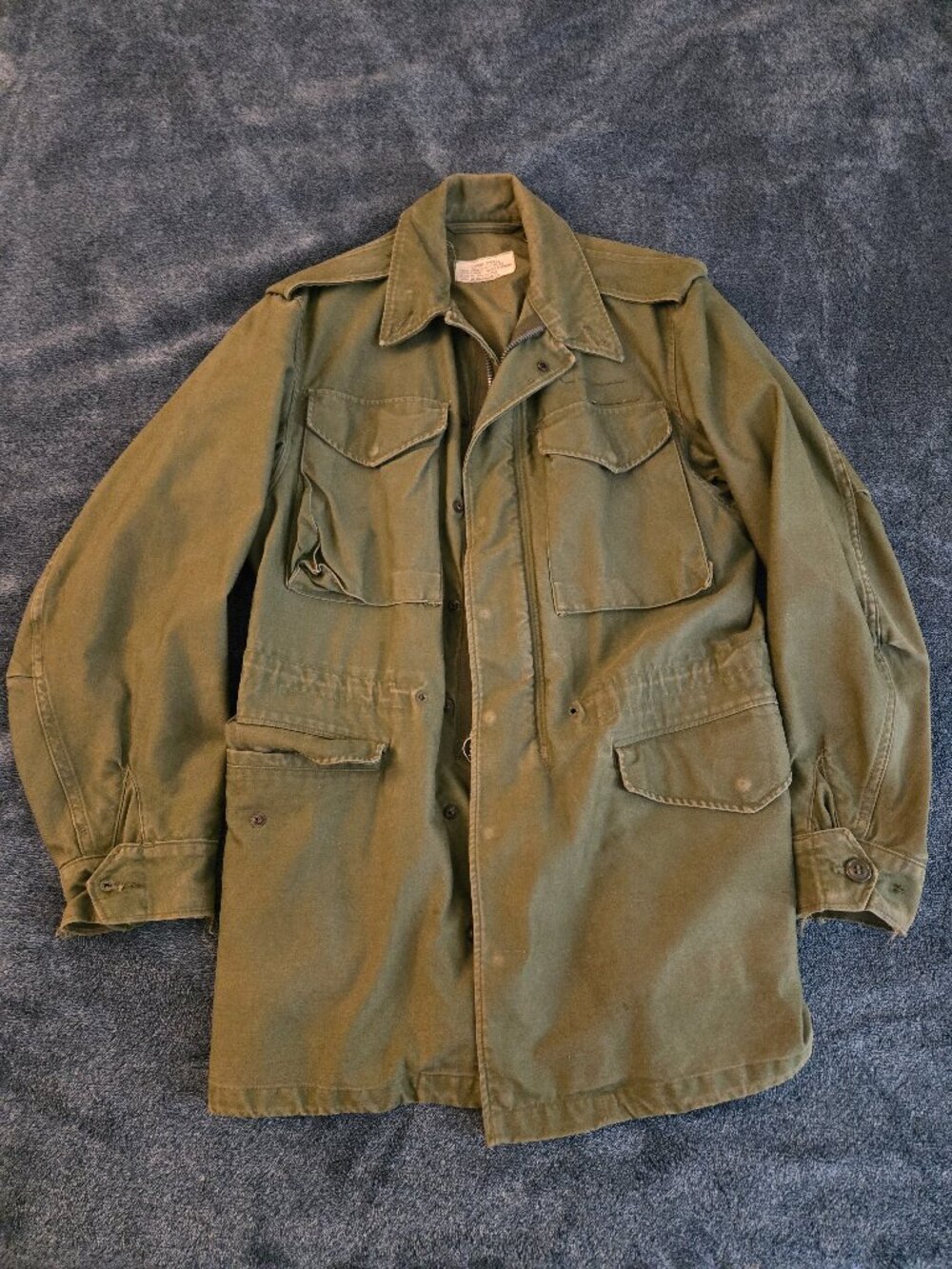 Vintage US Army M51 Field Jacket 8405-255-8589 Korean War Era Zipper Long Small